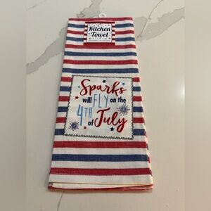 Red, White, and Blue Striped Kitchen Towel